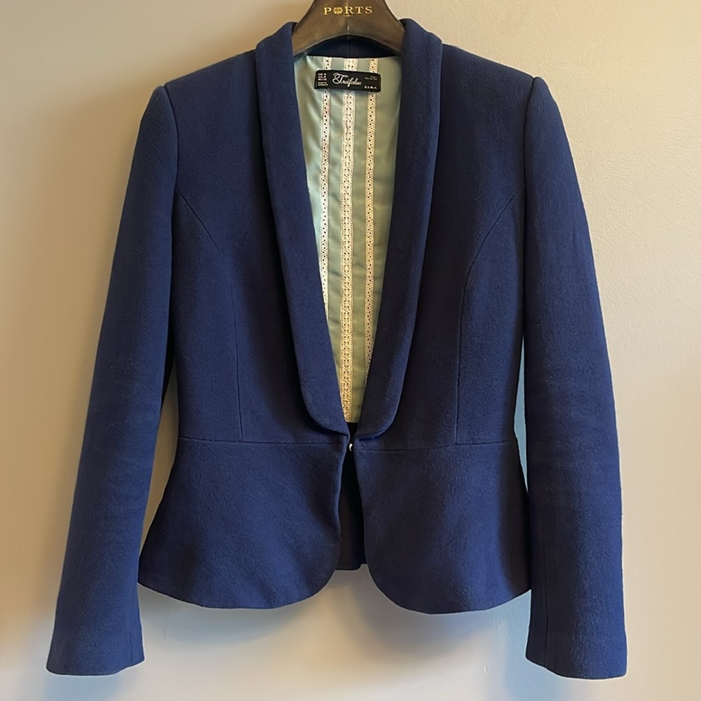 ZARA | Blue Peplum Blazer - sz M